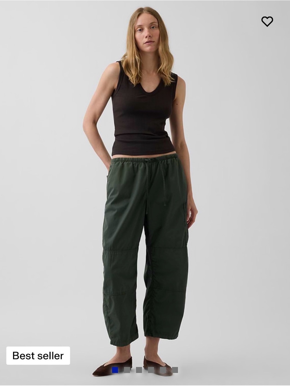 GAP Wide-Leg Utility Pants in Forest Green